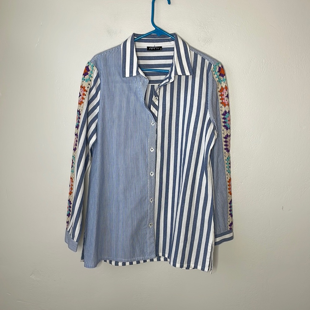APNY Embroidered button down shirt